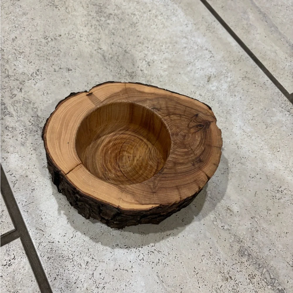 Rustic Handmade Wooden Catch-All Bowl - Picture 2 of 6